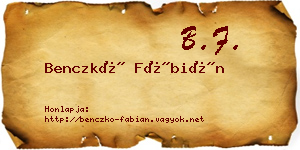 Benczkó Fábián névjegykártya